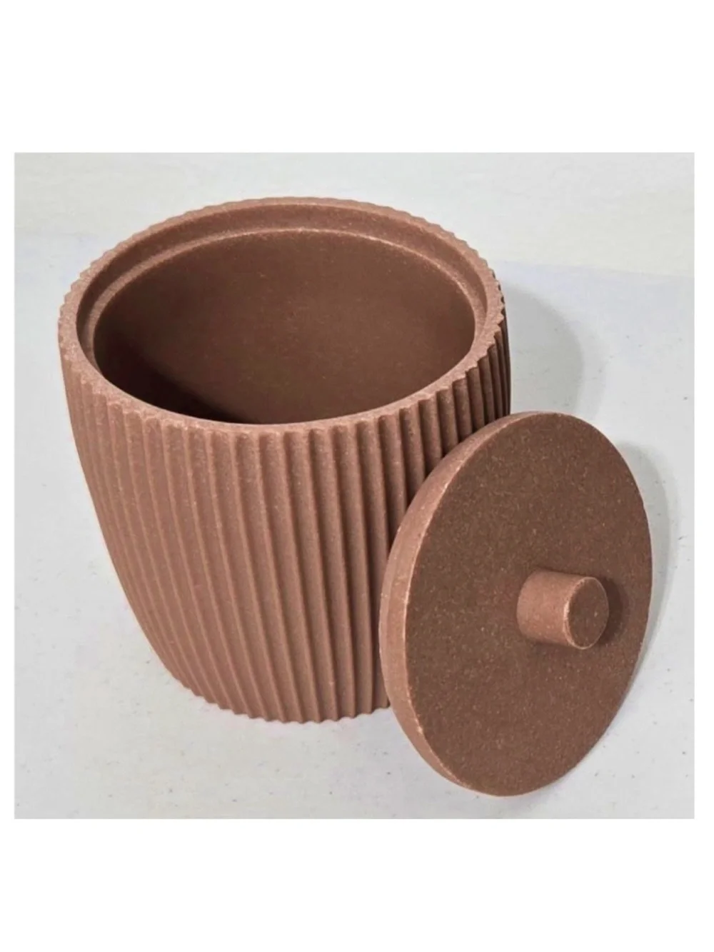 New Room & Retreat Lidded Jar Cylinder Home Bathroom Kitchen Brown NWT